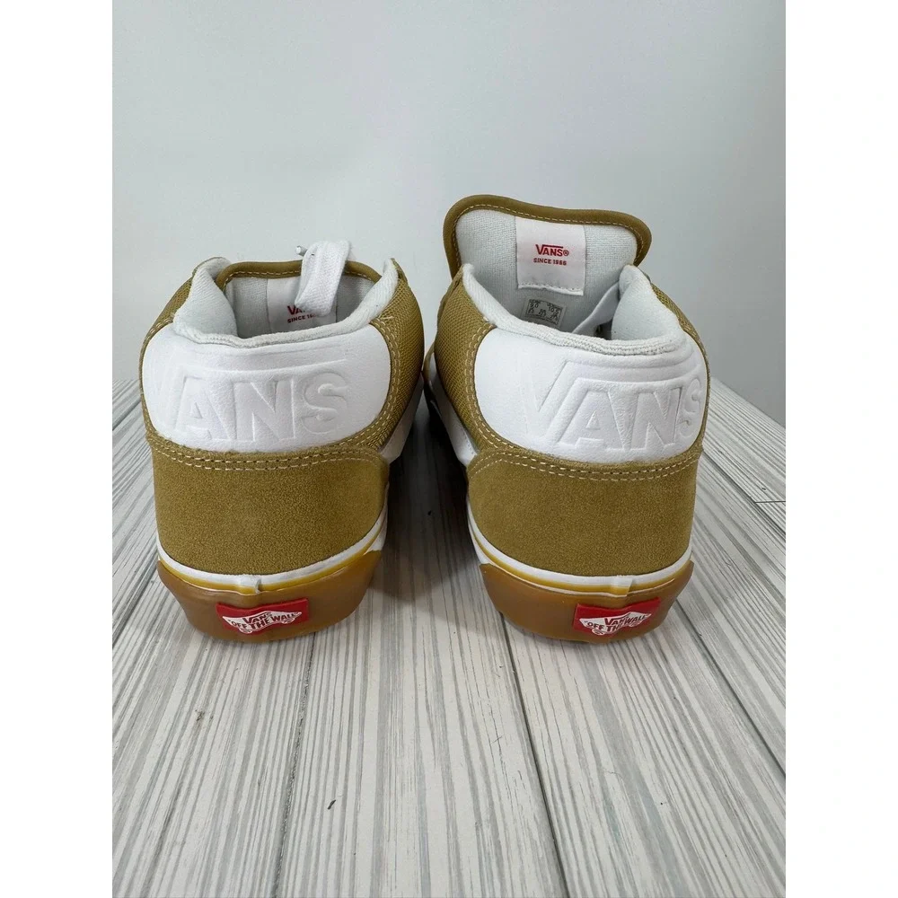 Vans Knu Skool Mega Gum Bronze White Suede Puffy Skate Shoes Mens 10 Womens 11.5